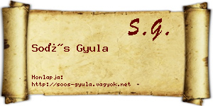 Soós Gyula névjegykártya