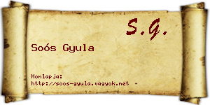 Soós Gyula névjegykártya