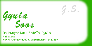 gyula soos business card